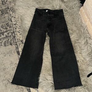 Zara washed black wide leg jeans